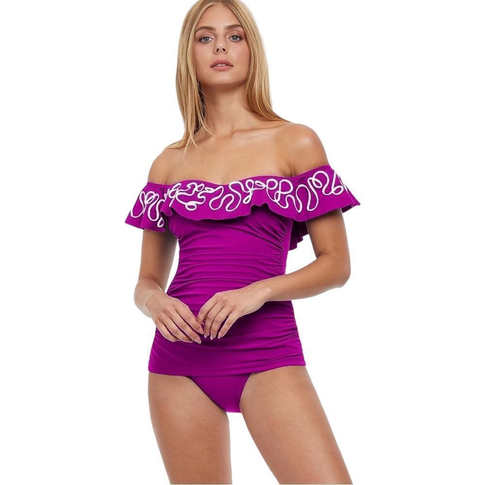 Profile by Gottex Violet Free Spirit Off the Shoulder Tankini